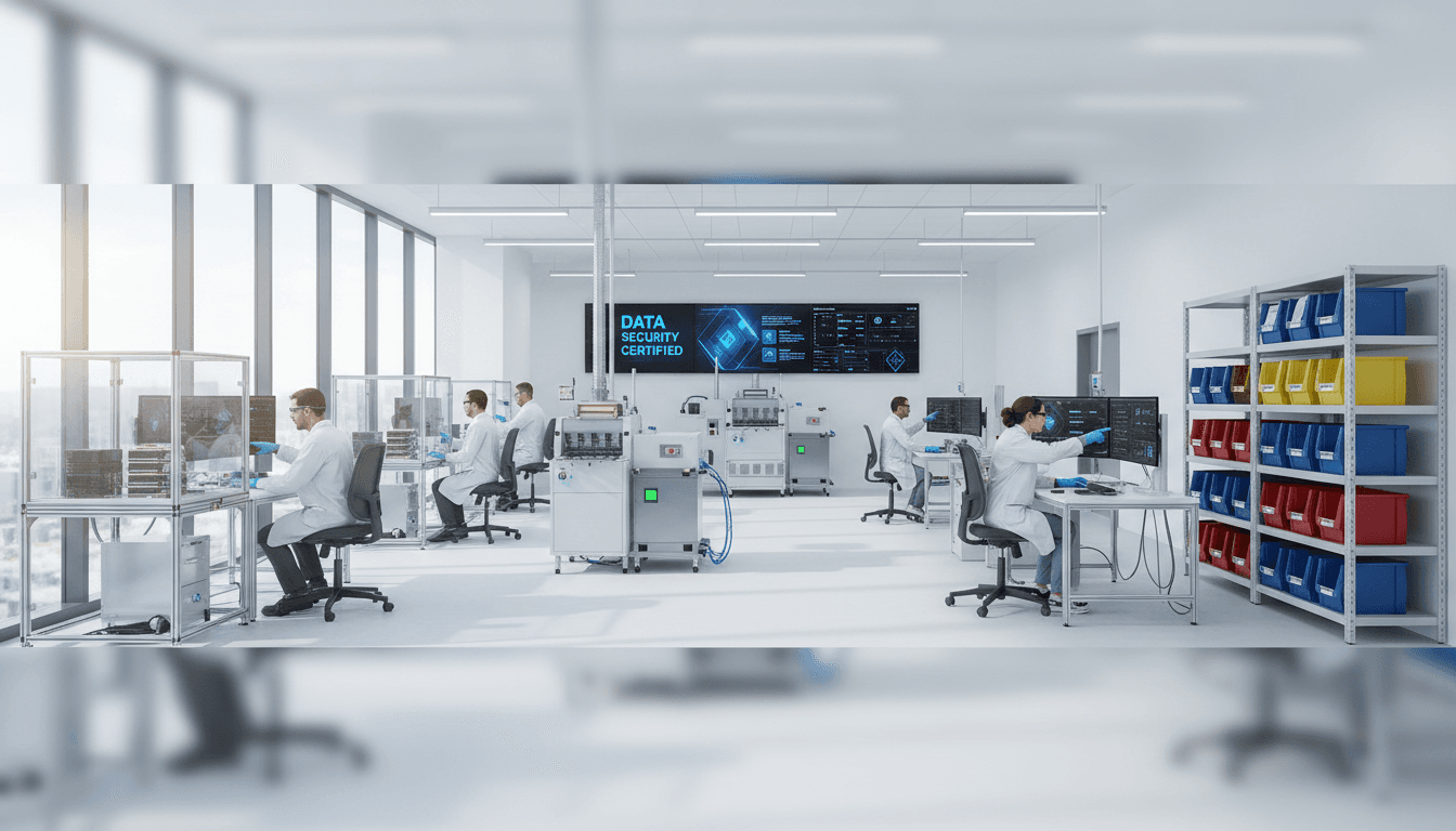 Secure document shredding facility with modern equipment